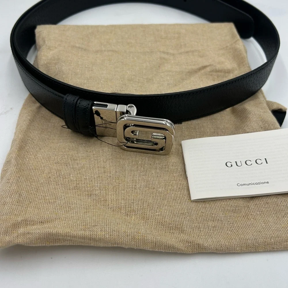 Men's Gucci interlocking G leather belt 120 cm/46 inches made in Italy